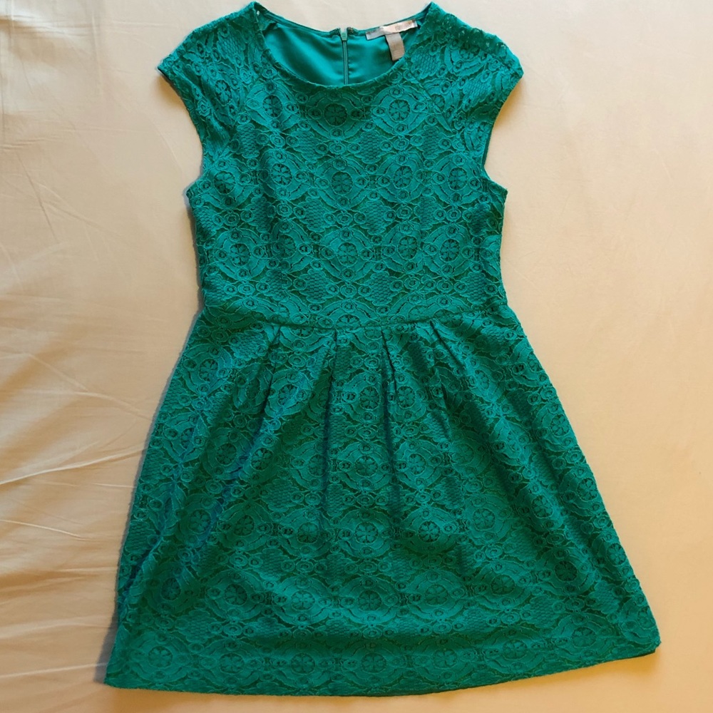 Forever 21 Teal Lace Cocktail Dress